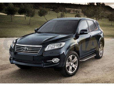 Пороги алюминиевые Rival Premium для Toyota RAV4 Длинная база 2006-2013