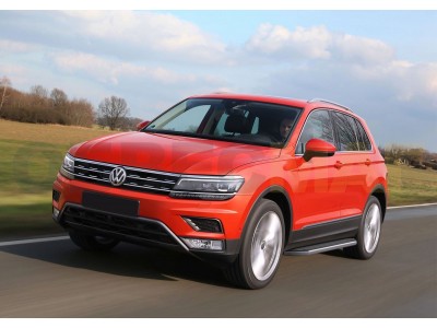 Пороги алюминиевые Rival Premium для Volkswagen Tiguan 2016-2021