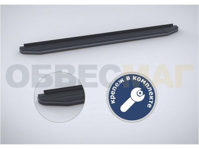 Пороги алюминиевые Rival Black для Honda Pilot 2016-2021