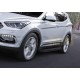 Пороги алюминиевые Rival Black для Hyundai Santa Fe/Santa Fe Premium 2012-2018