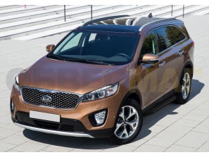 Пороги алюминиевые Rival Black для Kia Sorento Prime № A180ALB.2803.3