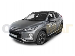 Пороги алюминиевые Rival Black для Mitsubishi Eclipse Cross № A180ALB.4007.1
