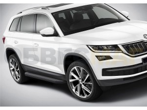 Пороги алюминиевые Rival Black для Skoda Kodiaq № A180ALB.5102.2