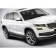 Пороги алюминиевые Rival Black для Skoda Kodiaq 2017-2021