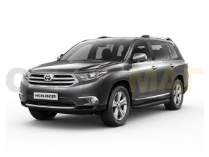 Пороги алюминиевые Rival Black для Toyota Highlander № A180ALB.5704.1