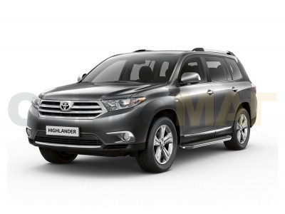 Пороги алюминиевые Rival Premium для Toyota Highlander 2007-2014