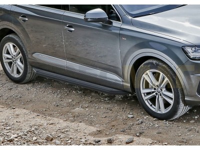 Пороги алюминиевые Rival Premium-Black для Audi Q7 2015-2021