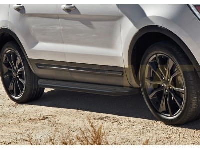 Пороги алюминиевые Rival Premium-Black для Ford Explorer 2011-2019