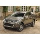 Пороги алюминиевые Rival Black для Mitsubishi L200 2006-2021