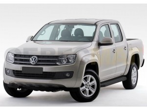 Пороги алюминиевые Rival Black для Volkswagen Amarok № A193ALB.5803.1