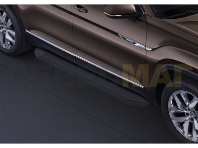 Пороги алюминиевые Rival Black для Volkswagen Teramont 2018-2021
