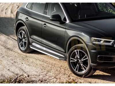 Пороги алюминиевые Rival Premium для Audi Q5 2016-2021