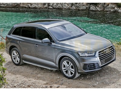 Пороги алюминиевые Rival Premium для Audi Q7 2015-2021