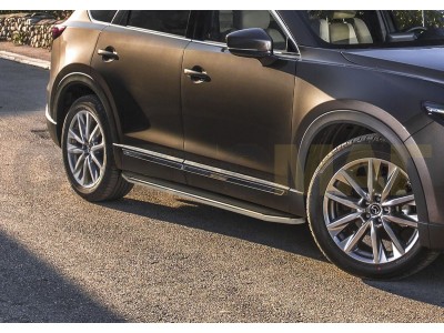 Пороги алюминиевые Rival Premium для Mazda CX-9 2017-2021