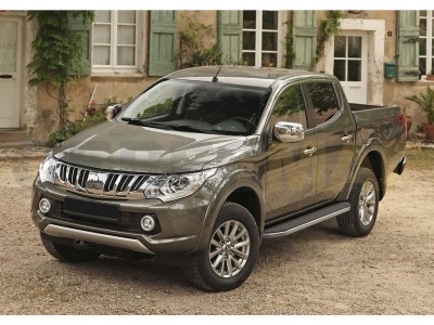 Пороги алюминиевые Rival Premium для Mitsubishi L200 2006-2021