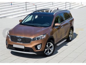 Пороги алюминиевые Rival BMW-Style для Kia Sorento Prime № D180AL.2803.3