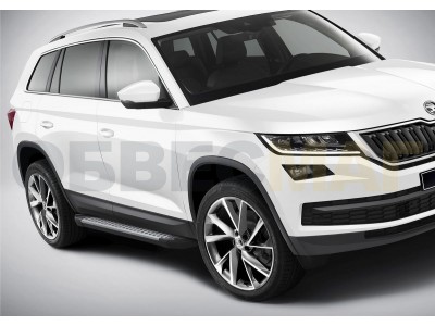 Пороги алюминиевые Rival BMW-Style для Skoda Kodiaq 2017-2021