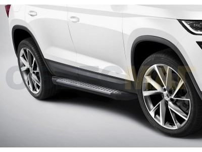 Пороги алюминиевые Rival BMW-Style для Skoda Kodiaq 2017-2021