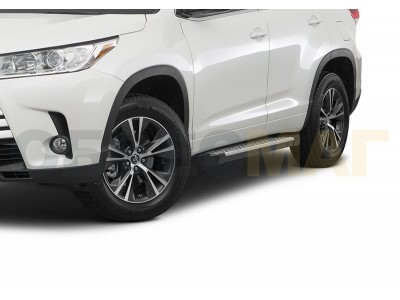 Пороги алюминиевые Rival BMW-Style для Toyota Highlander 2014-2020
