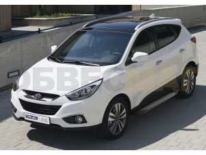 Пороги алюминиевые Rival Black New для Hyundai ix35/Kia Sportage № F173ALB.2303.2