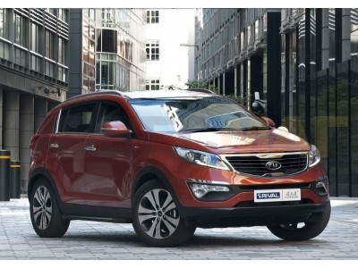Пороги алюминиевые Rival Black New для Hyundai ix35/Kia Sportage 2010-2015