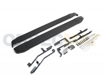 Пороги алюминиевые Rival Black New для Kia Sorento 2012-2020