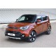 Пороги алюминиевые Rival Black New для Kia Soul 2016-2021