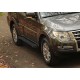Пороги алюминиевые Rival Black New для Mitsubishi Pajero 4 2006-2021