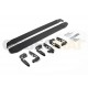 Пороги алюминиевые Rival Black New для Mitsubishi Pajero 4 2006-2021