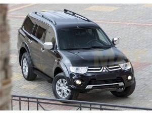 Пороги алюминиевые Rival Black New для Mitsubishi Pajero Sport № F173ALB.4003.1