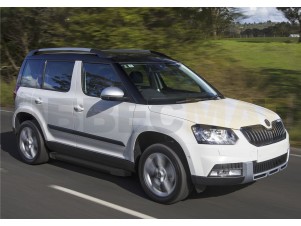 Пороги алюминиевые Rival Black New для Skoda Yeti № F173ALB.5101.1