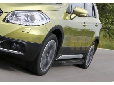 Пороги алюминиевые Rival Black New для Suzuki Vitara 2015-2021 F173ALB.5503.1