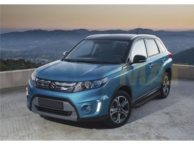Пороги алюминиевые Rival Black New для Suzuki Vitara 2015-2021 F173ALB.5503.1