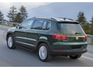 Пороги алюминиевые Rival Black New для Volkswagen Tiguan № F173ALB.5802.2