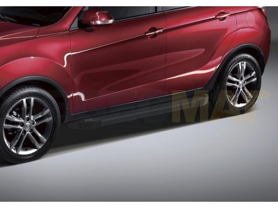 Пороги алюминиевые Rival Black New для Changan CS35 2013-2021