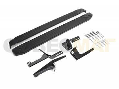 Пороги алюминиевые Rival Black New для Changan CS35 2013-2021