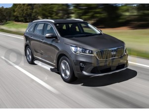 Пороги алюминиевые Rival Silver New для Kia Sorento Prime № F180AL.2803.4