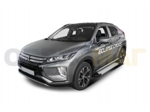 Пороги алюминиевые Rival Silver New для Mitsubishi Eclipse Cross № F180AL.4007.1