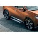 Пороги алюминиевые Rival Silver New для Nissan Murano 2016-2021