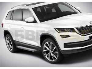 Пороги алюминиевые Rival Silver New для Skoda Kodiaq № F180AL.5102.2