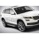 Пороги алюминиевые Rival Silver New для Skoda Kodiaq 2017-2021
