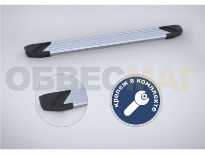 Пороги алюминиевые Rival Silver New для Нива ВАЗ 2131 1993-2021