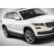 Пороги алюминиевые Rival Black New для Skoda Kodiaq 2017-2021