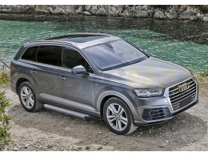 Пороги алюминиевые Rival Silver New для Audi Q7 № F193AL.0304.1