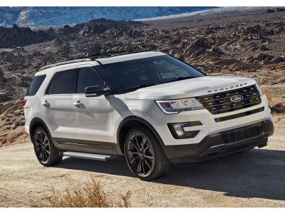 Пороги алюминиевые Rival Silver New для Ford Explorer 2011-2017
