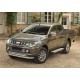 Пороги алюминиевые Rival Silver New для Mitsubishi L200 2006-2021