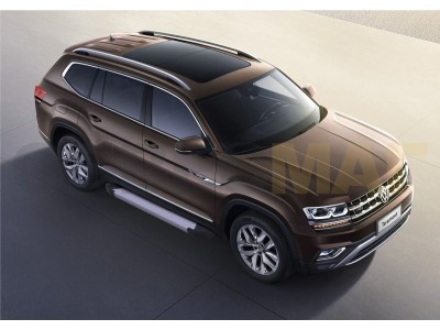 Пороги алюминиевые Rival Silver New для Volkswagen Teramont 2018-2021