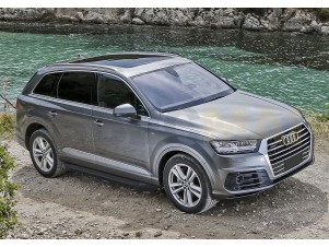 Пороги алюминиевые Rival Black New для Audi Q7 № F193ALB.0304.1