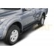 Пороги алюминиевые Rival Black New для Mitsubishi L200 2006-2021