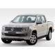 Пороги алюминиевые Rival Black New для Volkswagen Amarok 2010-2016